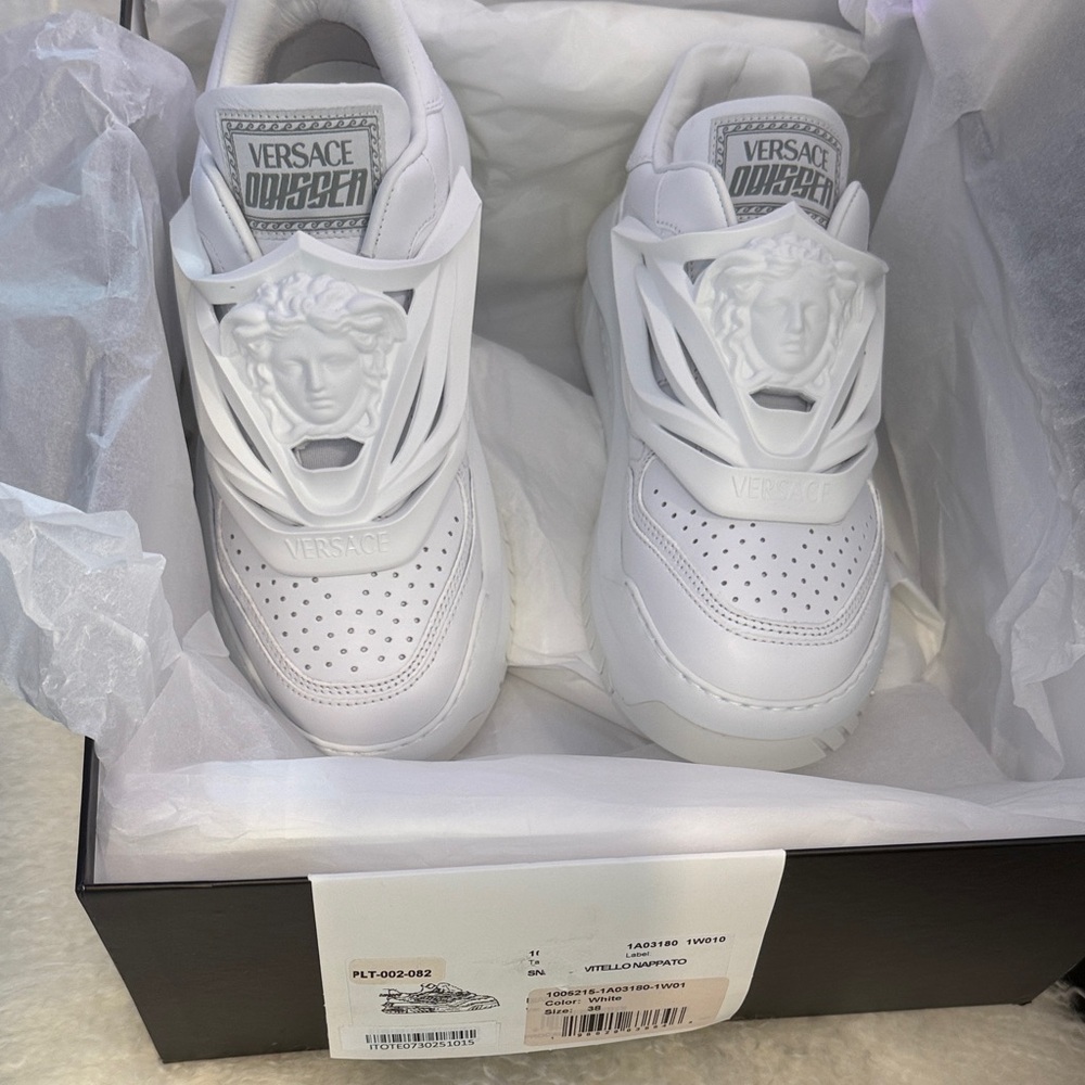 Versace White Leather Sneakers